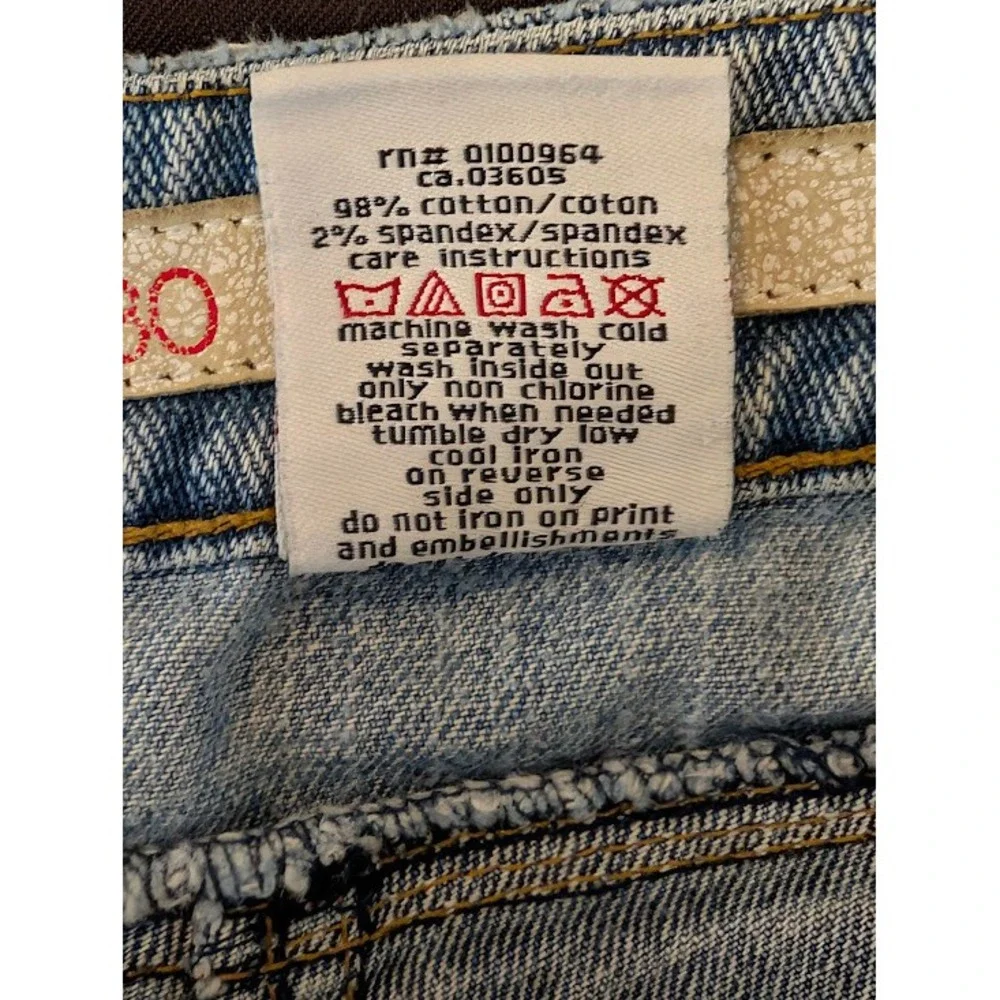 Akademiks Flare Jeans Mens 30 Light Wash Low Rise Embroidered Y2K 2000s